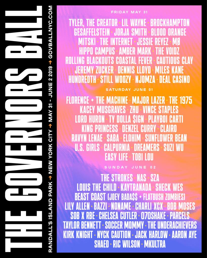 Lineup Governors Ball 2019